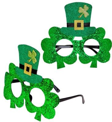 St Patricks Day Shamrock Glasses Mini Top Hat Green Irish Fancy Dress Party
