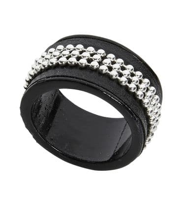 Studded Black Ring