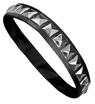 Studded Choker Collar Black Leather Look  Punk Gothic Fancy Dress