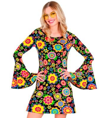The 1960s Fashion Colourful Flowers Dress