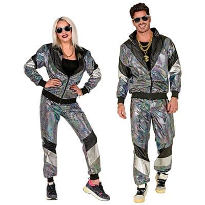 The 1980's Silver Reflective Shell Suit Adult