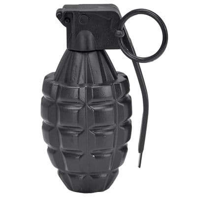 Toy Grenade 10cm Black Plastic  Army Military Costume Prop Fancy Dress