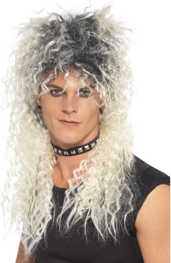 Two Tone Blonde Long Hard Rocker Wig