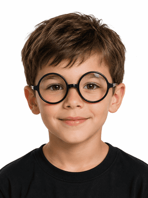 Unisex Childs Wizard Glasses Round Black Fancy Dress Costume Accessory