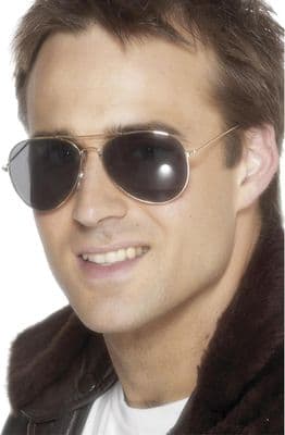 Unisex Gold Aviator Fighter Pilot Specs