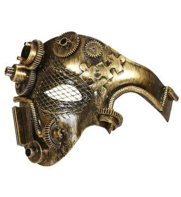 Unisex Steampunk Asymmetrical Half Face Mask