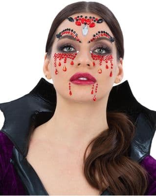 Vampire Face Gems Jewels Self Adhesive Halloween Makeup Stickers