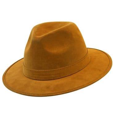 Vintage Suede Fedora Hat Gangster Detective Fancy Dress Costume Accessory