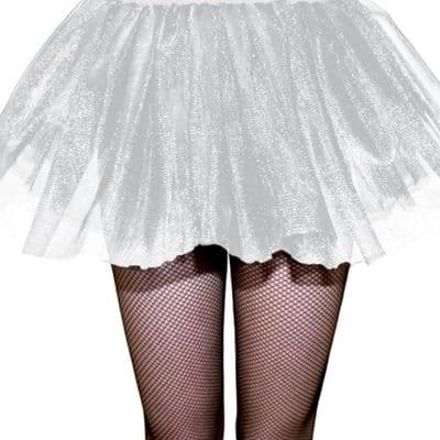 White Mesh Tutu One Size Fancy Dress Ballet Dance Skirt Costume Accessory