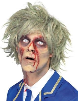 Zombie Wig Grey Two Tone Short Hair Halloween Fancy Dress Horror Costume Wig