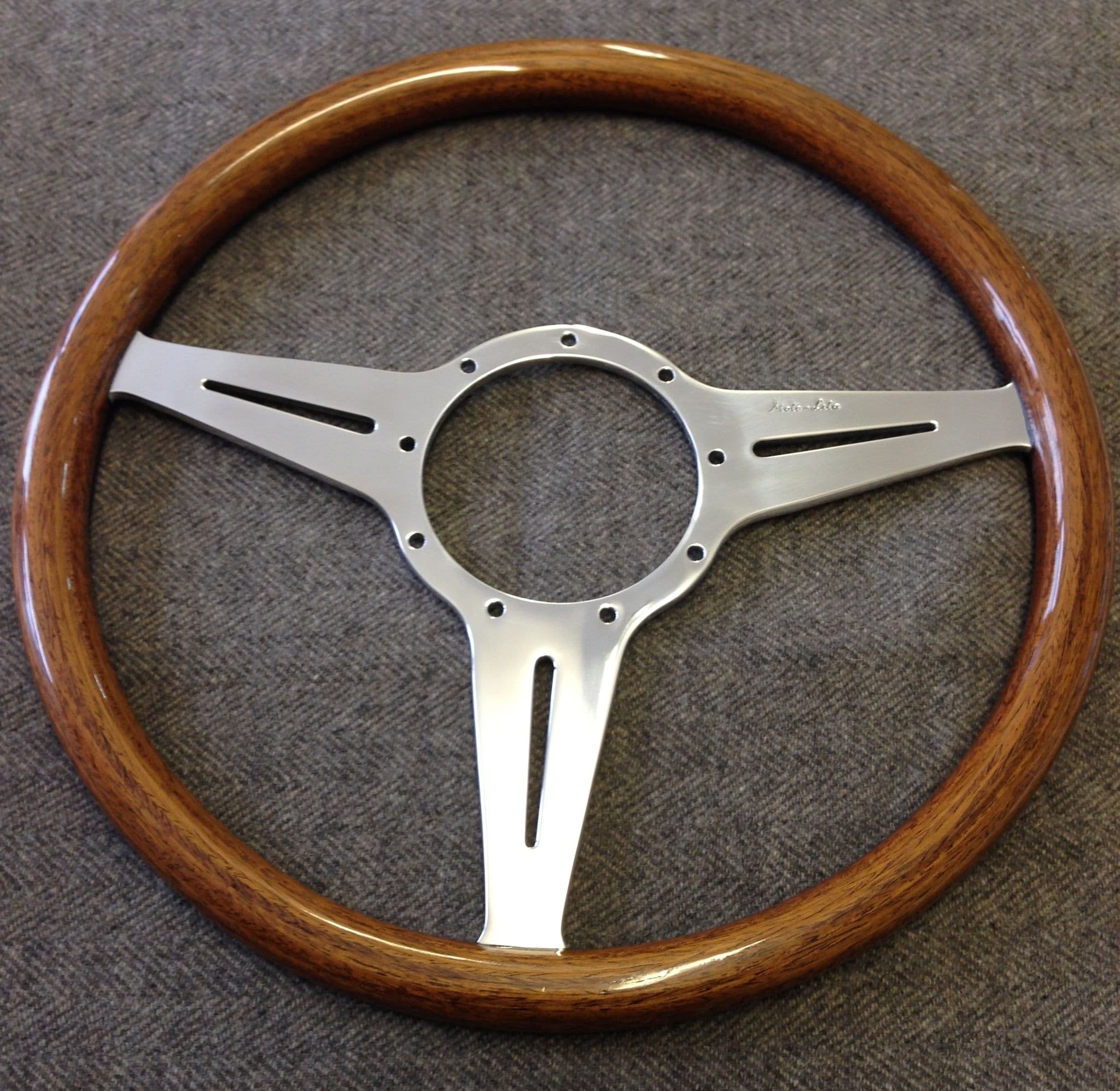 Motolita モトリタ Moto-Lita 14\" ウッド ハンドル 木製 モトリタ Moto-Lita ウッドステアリングホイール クラシック フラット