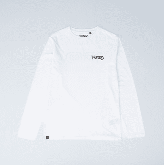 Norton Long Sleeve Tee with Front and Back logos - White
