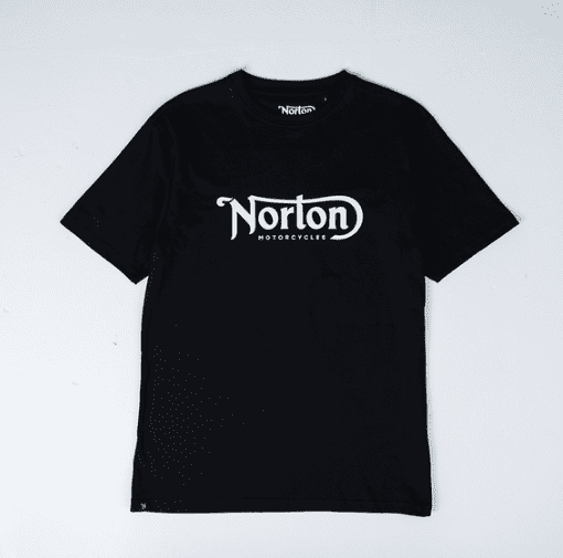Norton Short Sleeve Tee with Front and Back Logos -Black