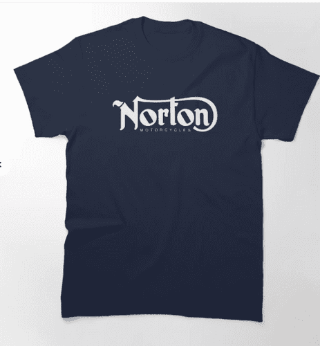 Norton Short Sleeve Tee with Front and Back Logos - Navy