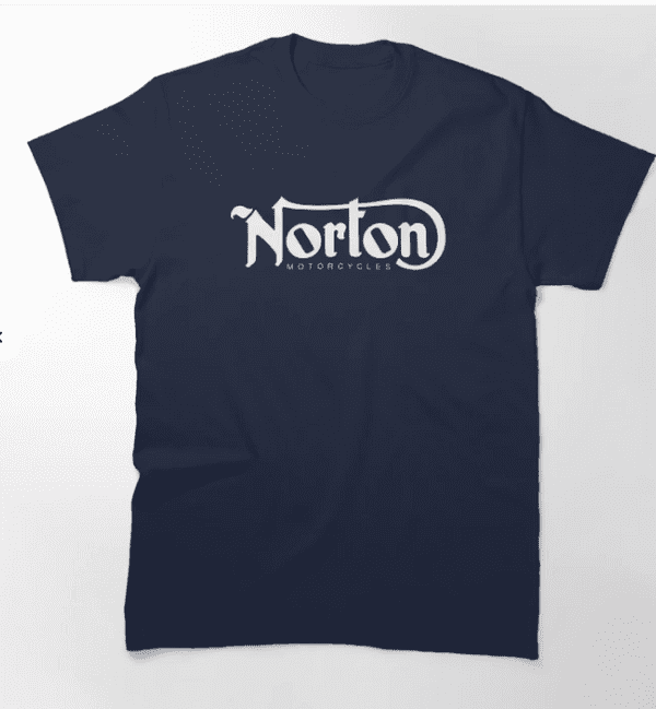 Norton Short Sleeve Tee with Front and Back Logos - Navy