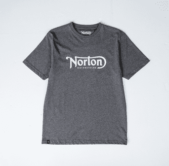 Norton Short Sleeve Tee with Large Norton Logo - Dark Grey