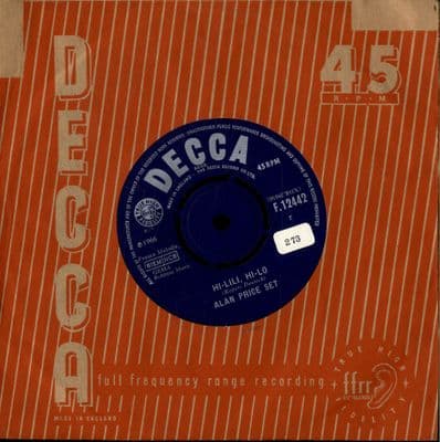 Alan Price Set - Hi-Lili, Hi-Lo/Take Me Home (F 12442) M-