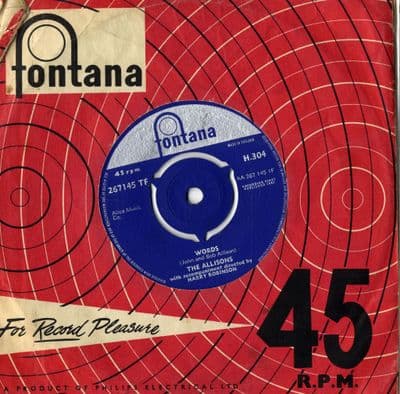 Allisons,The - Words/Blue Tears (H.304) M-