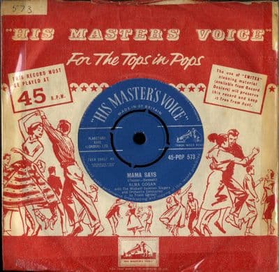 Alma Cogan - Mama Says/Last Night On The Back Porch (Pop 573) Ex