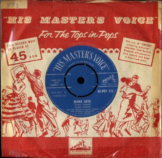 Alma Cogan - Mama Says/Last Night On The Back Porch (Pop 573) Ex