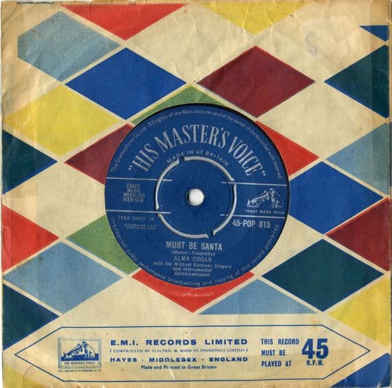 Alma Cogan - Must Be Santa/Just Couldn't Resist Her With Her Pocket Transistor - (Pop 815)