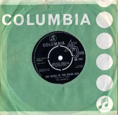 Animals,The - The House Of The Rising Sun/Talkin' Bout You (DB 7301) Ex