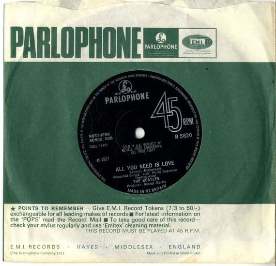 Beatles,The - All You Need Is Love/Baby, You're A Rich Man (R 5620) Ex