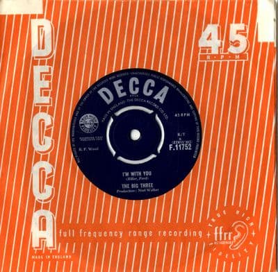 Big Three,The - I'm With You/Peanut Butter (F 11752) M-