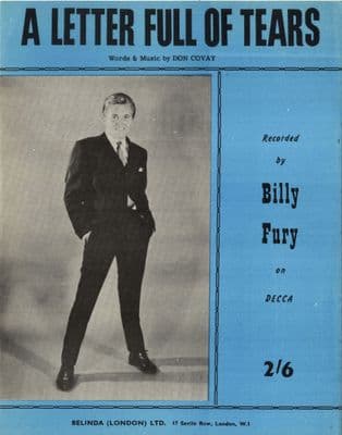 Billy Fury - A Letter Full Of Tears - Mint