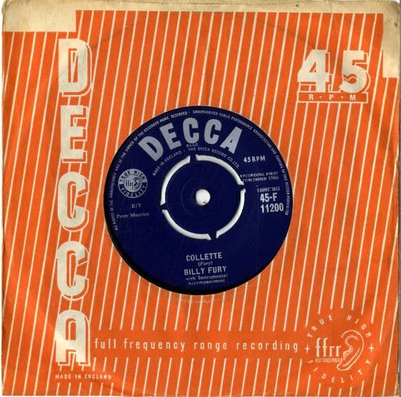Billy Fury - Collette/Baby How I Cried (F 11200)