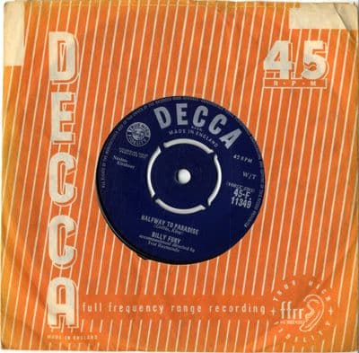 Billy Fury - Halfway To Paradise/Cross My Heart (F 11349)