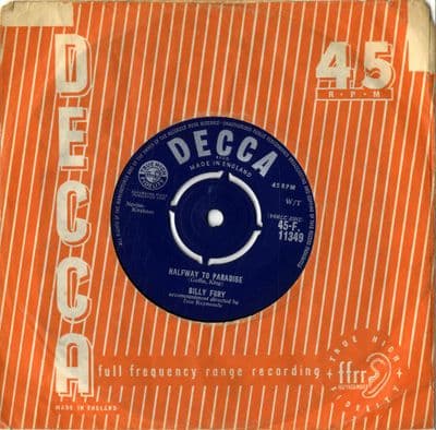 Billy Fury - Halfway To Paradise/Cross My Heart (F 11349) M-