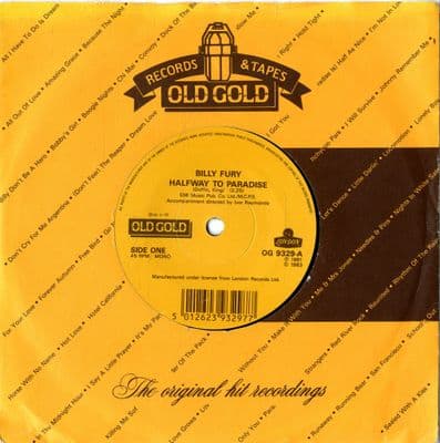 Billy Fury - Halfway To Paradise/Last Night Was Made For Love (OG 9329)