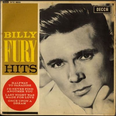 Billy Fury - Hits - Halfway To Paradise  (DFE 8505)