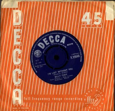 Billy Fury - I'm Lost Without You/You Better Believe It Baby (F 12048)