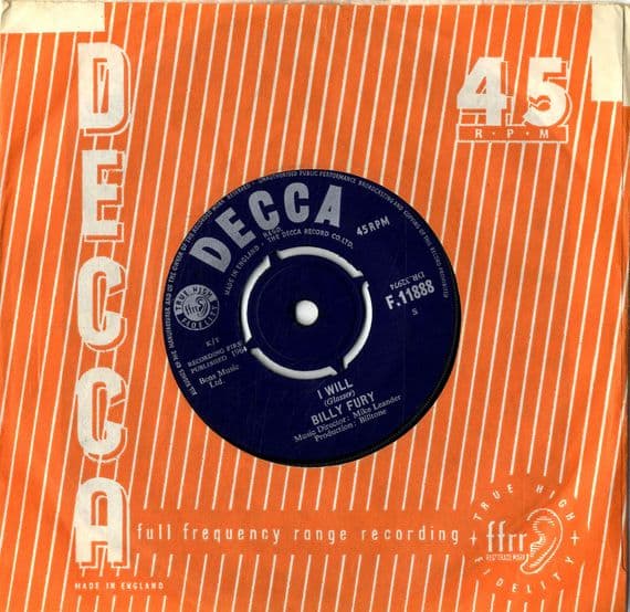 Billy Fury - I Will/Nothin' Shakin' (F 11888)
