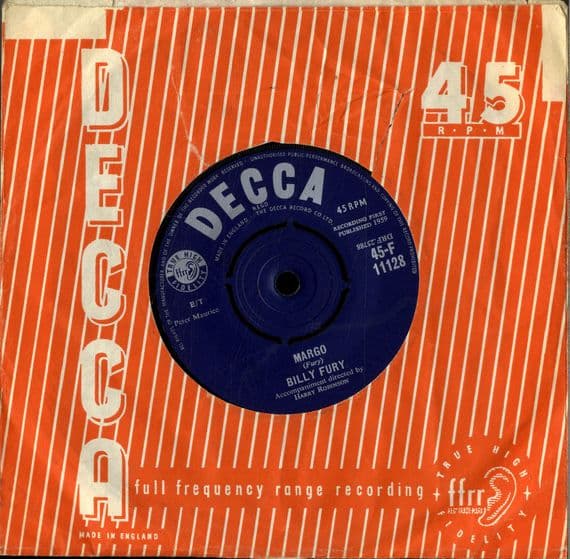 Billy Fury - Margo/Don't Knock Upon My Door (F 11128)