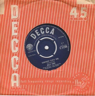 Billy Fury - Somebody Else's Girl/Go Ahead And Ask Her