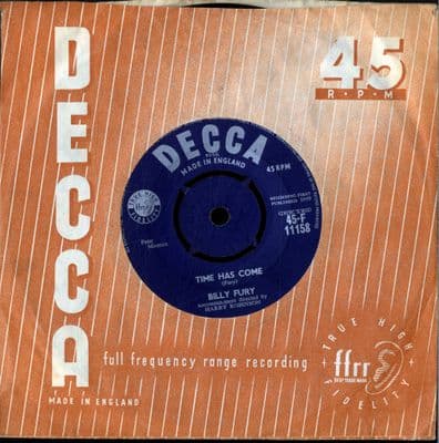 Billy Fury - Time Has Come/Angel Face (F 11158)