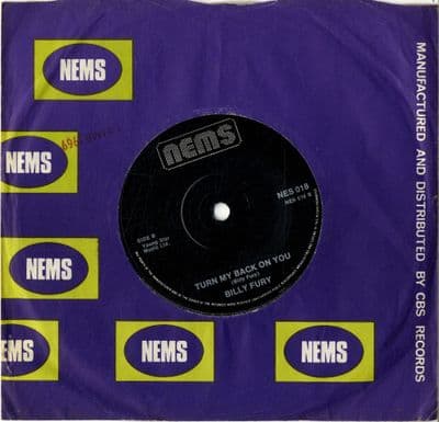 Billy Fury - Turn My Back On You/Halfway To Paradise (NES 018)