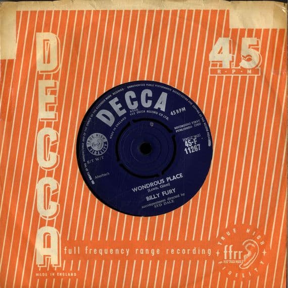 Billy Fury - Wondrous Place/Alright, Goodbye (F 11267)