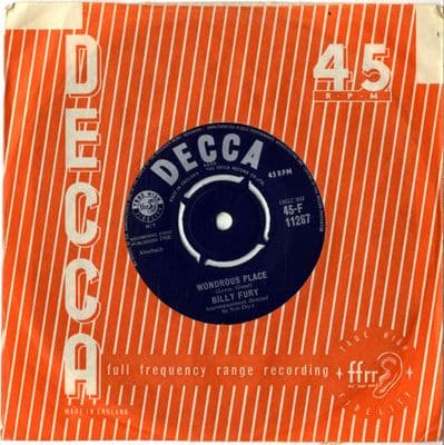Billy Fury - Wondrous Place/Alright, Goodbye (F 11267) Ex