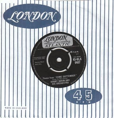Bobby Darin - Theme from Come September/Walk Bach To Me (HLK 9407) M-