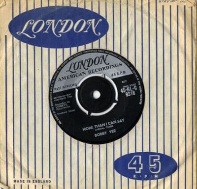 Bobby Vee - More Than I Can Say/Stayin' In (HL-G 9316)