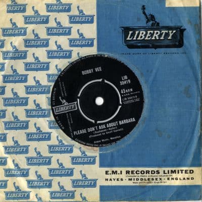 Bobby Vee - Please Don't Ask About Barbara/I Can't Say Goodbye (55419) Ex
