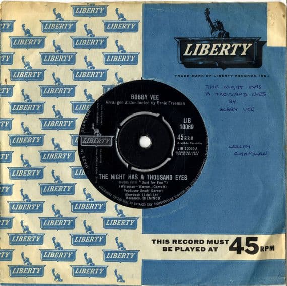 Bobby Vee - The Night Has A Thousand Eyes/Tenderly Yours (10069)