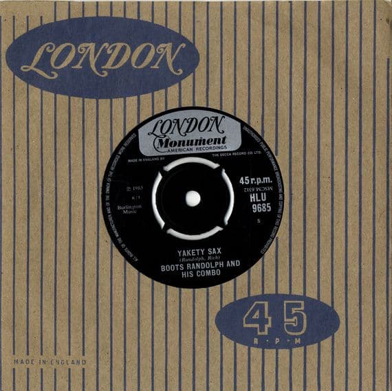 Boots Randolph And His Combo - Yakety Sax/I Really Don't Want To Know (HLU 9685) M-