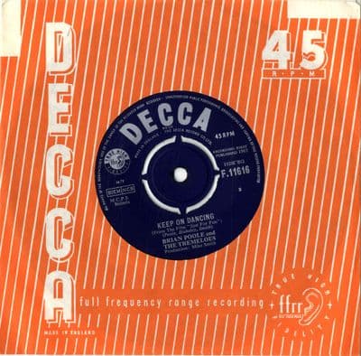 Brian Poole and The Tremeloes - Keep On Dancing/Run Back Home (F 11616) M-