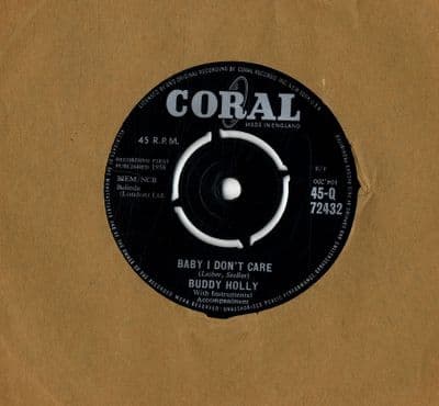 Buddy Holly - Baby I Don't Care/Valley Of Tears (72432) Ex