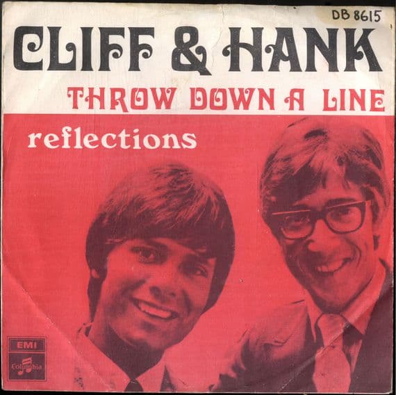 Cliff & Hank - Throw Down A Line/Reflections (DB 8615) With Picture Sleeve